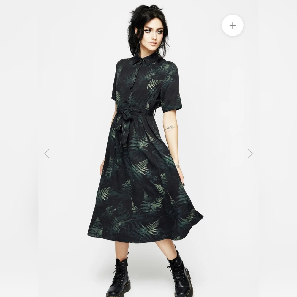 Disturbia Black Buttoned Midi Sundress